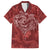 Hawaii Father's Day Vintage Lei Family Matching Off Shoulder Short Dress and Hawaiian Shirt Hauoli la Makuakane - Red