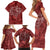 Hawaii Father's Day Vintage Lei Family Matching Short Sleeve Bodycon Dress and Hawaiian Shirt Hauoli la Makuakane - Red