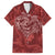 Hawaii Father's Day Vintage Lei Family Matching Short Sleeve Bodycon Dress and Hawaiian Shirt Hauoli la Makuakane - Red