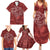 Hawaii Father's Day Vintage Lei Family Matching Summer Maxi Dress and Hawaiian Shirt Hauoli la Makuakane - Red