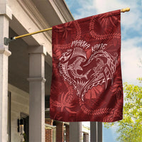 Hawaii Father's Day Vintage Lei Garden Flag Hauoli la Makuakane - Red LT7 House Flag Red - Polynesian Pride