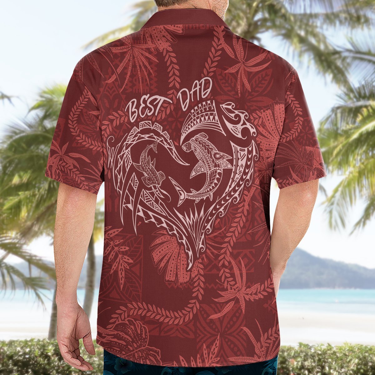 Hawaii Father's Day Vintage Lei Hawaiian Shirt Hauoli la Makuakane - Red LT7 - Polynesian Pride