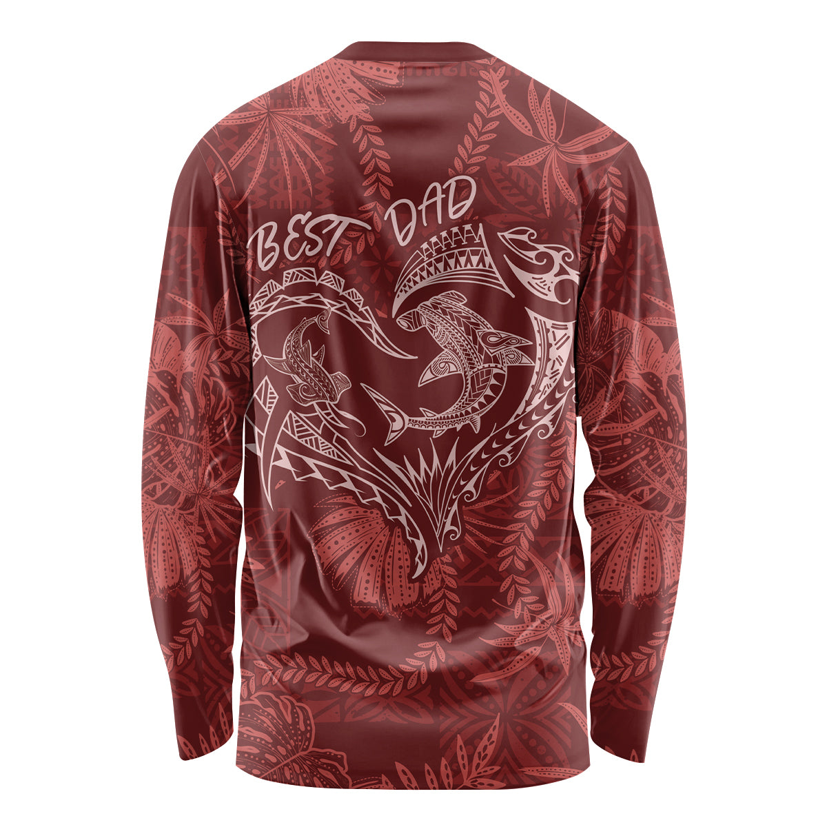 Hawaii Father's Day Vintage Lei Long Sleeve Shirt Hauoli la Makuakane - Red
