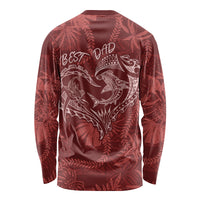 Hawaii Father's Day Vintage Lei Long Sleeve Shirt Hauoli la Makuakane - Red