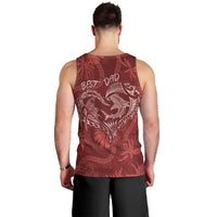Hawaii Father's Day Vintage Lei Men Tank Top Hauoli la Makuakane - Red LT7 - Polynesian Pride