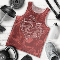 Hawaii Father's Day Vintage Lei Men Tank Top Hauoli la Makuakane - Red LT7 - Polynesian Pride