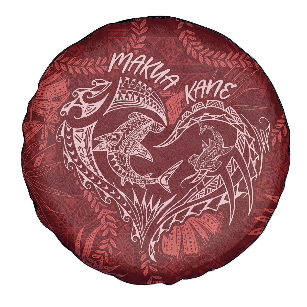 Hawaii Father's Day Vintage Lei Spare Tire Cover Hauoli la Makuakane - Red LT7 - Polynesian Pride