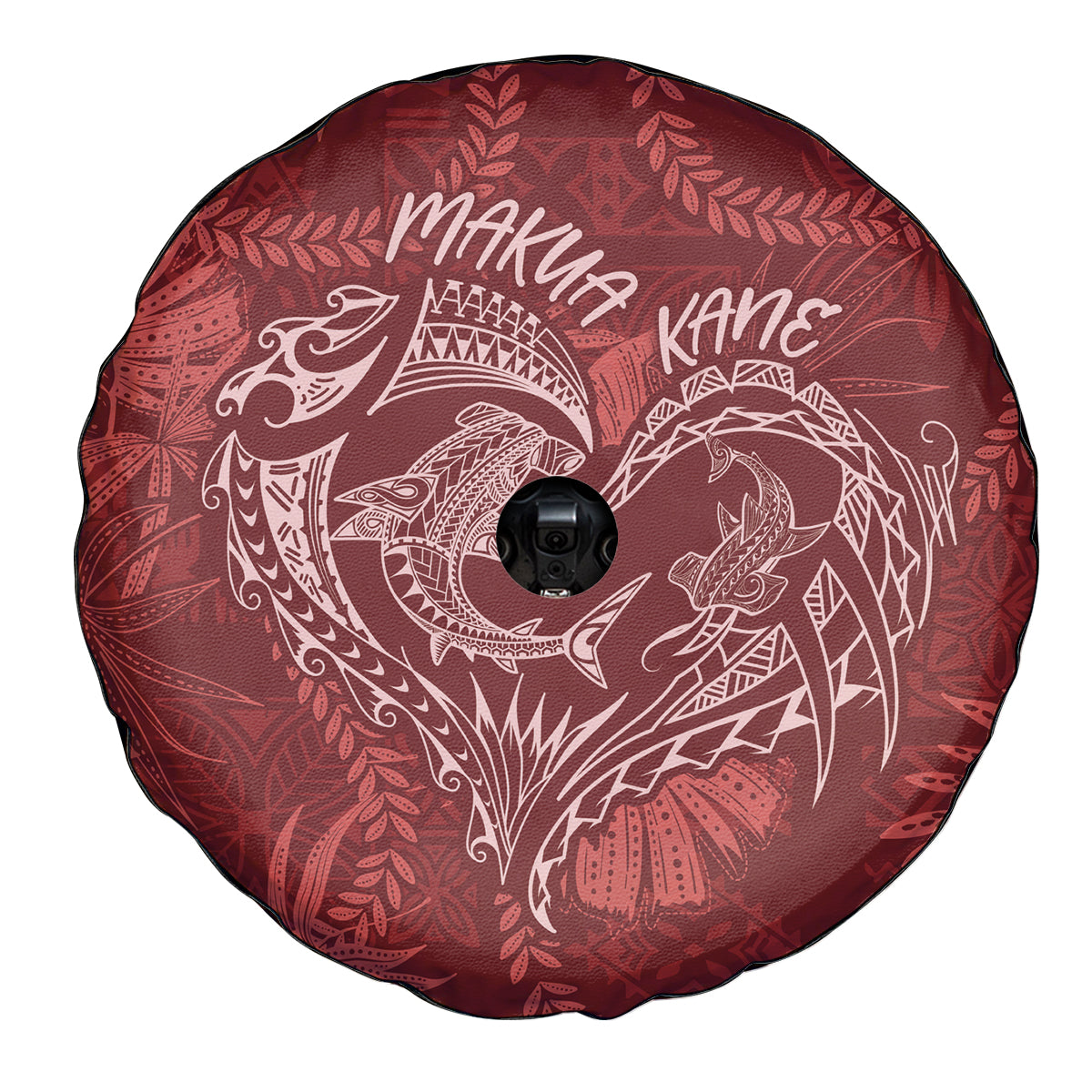 Hawaii Father's Day Vintage Lei Spare Tire Cover Hauoli la Makuakane - Red LT7 - Polynesian Pride