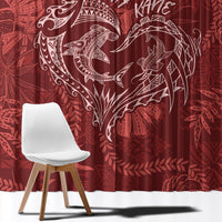 Hawaii Father's Day Vintage Lei Window Curtain Hauoli la Makuakane - Red LT7 - Polynesian Pride