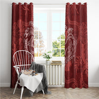 Hawaii Father's Day Vintage Lei Window Curtain Hauoli la Makuakane - Red LT7 - Polynesian Pride