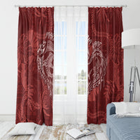 Hawaii Father's Day Vintage Lei Window Curtain Hauoli la Makuakane - Red LT7 - Polynesian Pride