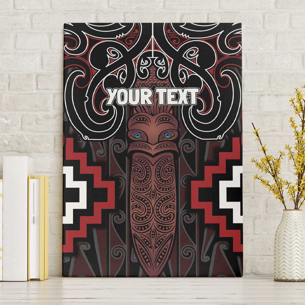 Maori Taiaha Whakairo Personalized Canvas Wall Art Red Poutama Motifs LT7 Without Frame Red - Polynesian Pride