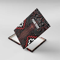Maori Taiaha Whakairo Personalized Canvas Wall Art Red Poutama Motifs LT7 With Frame Red - Polynesian Pride