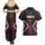 Maori Taiaha Whakairo Personalized Couples Matching Summer Maxi Dress and Hawaiian Shirt Red Poutama Motifs