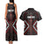 Maori Taiaha Whakairo Personalized Couples Matching Tank Maxi Dress and Hawaiian Shirt Red Poutama Motifs