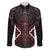 Maori Taiaha Whakairo Personalized Family Matching Mermaid Dress and Hawaiian Shirt Red Poutama Motifs