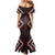 Maori Taiaha Whakairo Personalized Family Matching Mermaid Dress and Hawaiian Shirt Red Poutama Motifs