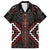 Maori Taiaha Whakairo Personalized Family Matching Off The Shoulder Long Sleeve Dress and Hawaiian Shirt Red Poutama Motifs