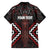 Maori Taiaha Whakairo Personalized Family Matching Off The Shoulder Long Sleeve Dress and Hawaiian Shirt Red Poutama Motifs