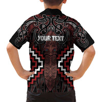 Maori Taiaha Whakairo Personalized Family Matching Summer Maxi Dress and Hawaiian Shirt Red Poutama Motifs