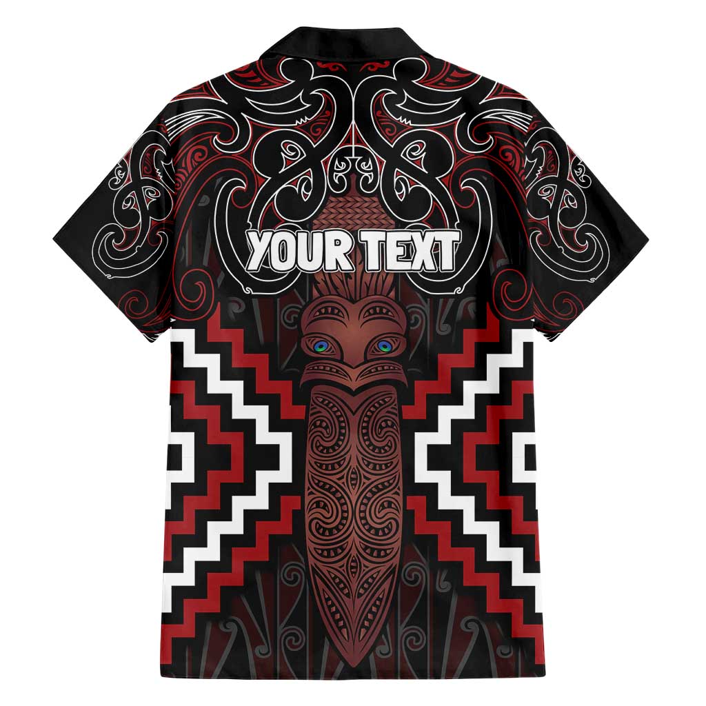 Maori Taiaha Whakairo Personalized Hawaiian Shirt Red Poutama Motifs LT7 - Polynesian Pride