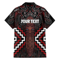 Maori Taiaha Whakairo Personalized Hawaiian Shirt Red Poutama Motifs LT7 - Polynesian Pride