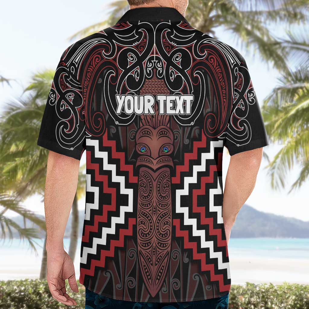 Maori Taiaha Whakairo Personalized Hawaiian Shirt Red Poutama Motifs LT7 - Polynesian Pride