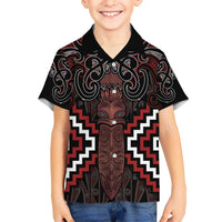 Maori Taiaha Whakairo Personalized Hawaiian Shirt Red Poutama Motifs LT7 - Polynesian Pride