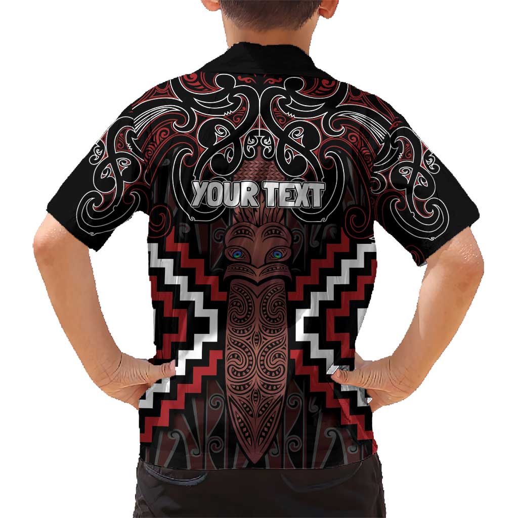 Maori Taiaha Whakairo Personalized Hawaiian Shirt Red Poutama Motifs LT7 - Polynesian Pride