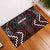 Maori Taiaha Whakairo Personalized Rubber Doormat Red Poutama Motifs