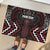 Maori Taiaha Whakairo Personalized Rubber Doormat Red Poutama Motifs