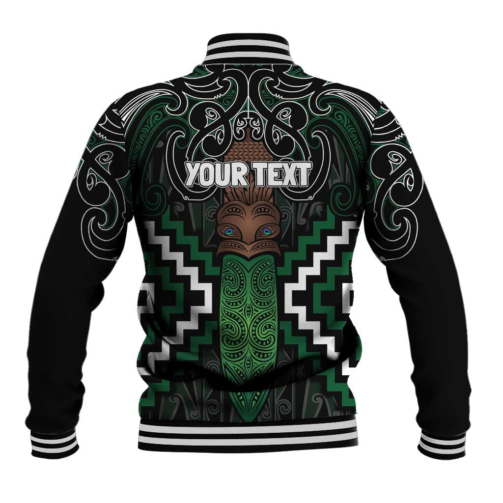 Maori Taiaha Pounamu Whakairo Personalized Baseball Jacket Jade Poutama Motifs LT7 - Polynesian Pride