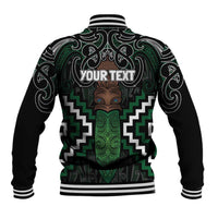 Maori Taiaha Pounamu Whakairo Personalized Baseball Jacket Jade Poutama Motifs LT7 - Polynesian Pride