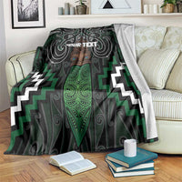 Maori Taiaha Pounamu Whakairo Personalized Blanket Jade Poutama Motifs LT7 Jade - Polynesian Pride
