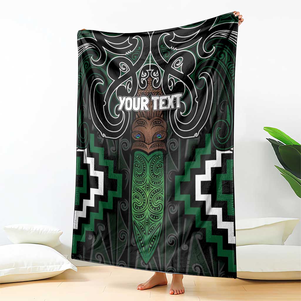Maori Taiaha Pounamu Whakairo Personalized Blanket Jade Poutama Motifs LT7 - Polynesian Pride