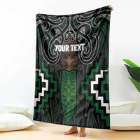 Maori Taiaha Pounamu Whakairo Personalized Blanket Jade Poutama Motifs LT7 - Polynesian Pride