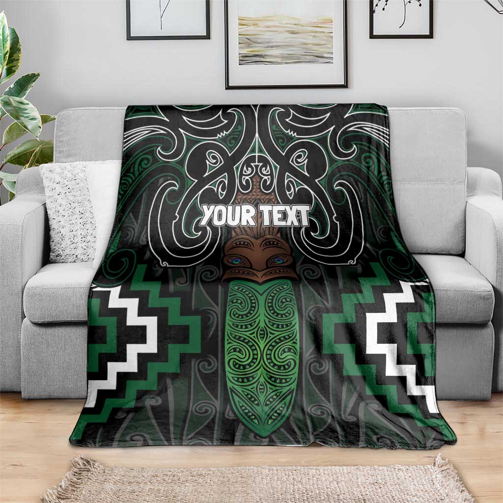 Maori Taiaha Pounamu Whakairo Personalized Blanket Jade Poutama Motifs LT7 - Polynesian Pride