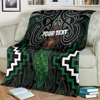 Maori Taiaha Pounamu Whakairo Personalized Blanket Jade Poutama Motifs LT7 - Polynesian Pride