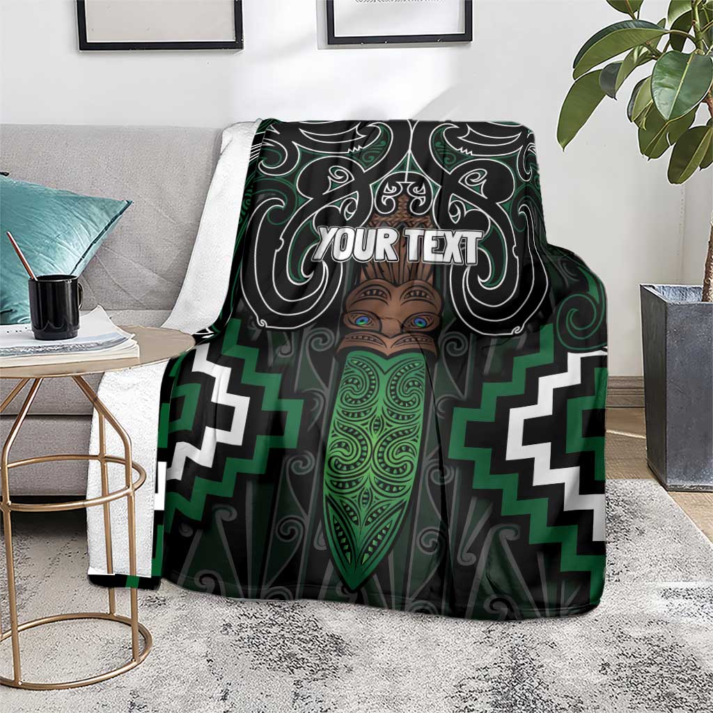 Maori Taiaha Pounamu Whakairo Personalized Blanket Jade Poutama Motifs LT7 - Polynesian Pride