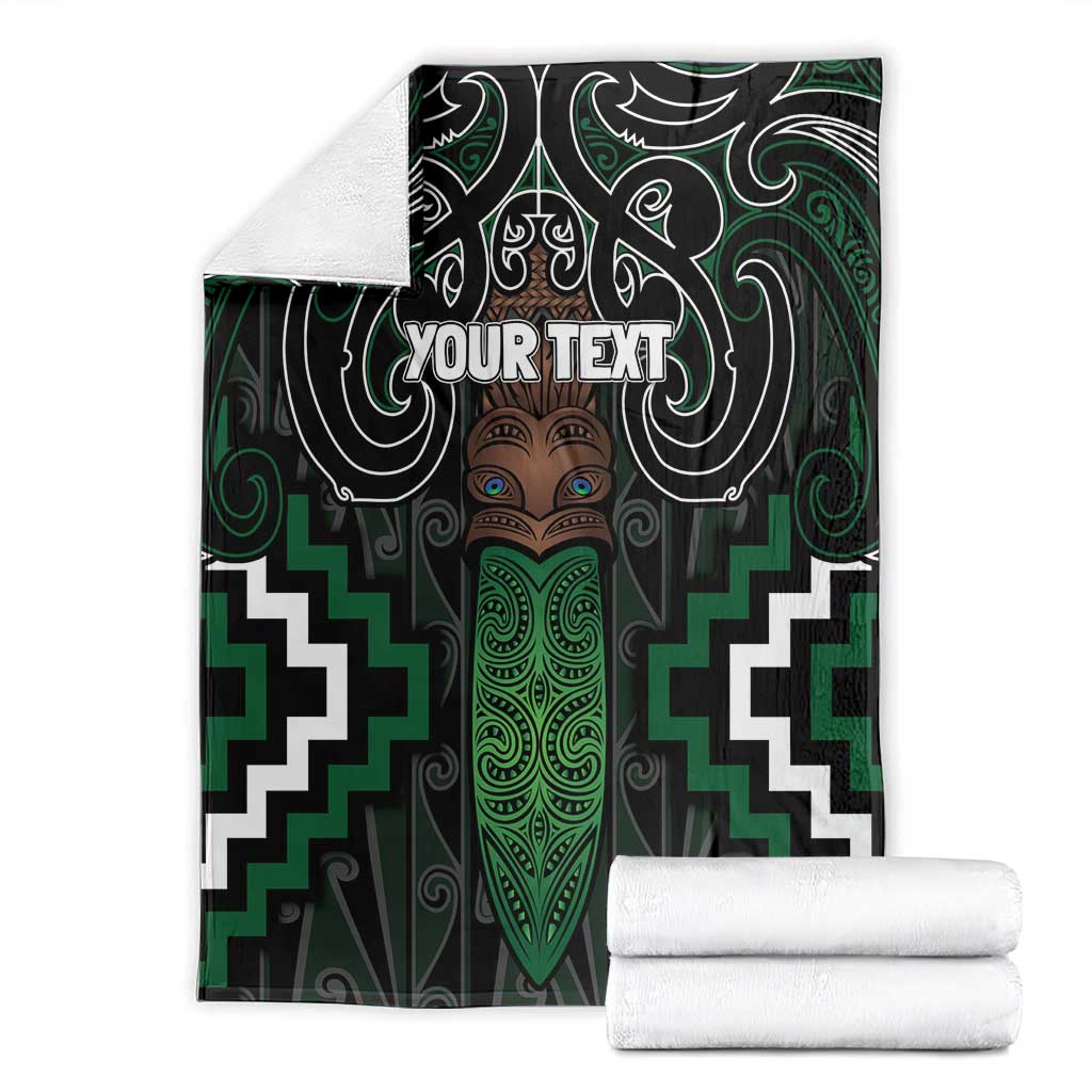 Maori Taiaha Pounamu Whakairo Personalized Blanket Jade Poutama Motifs LT7 - Polynesian Pride
