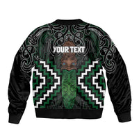 Maori Taiaha Pounamu Whakairo Personalized Bomber Jacket Jade Poutama Motifs