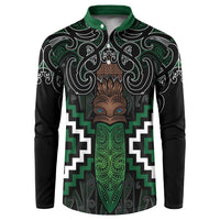 Maori Taiaha Pounamu Whakairo Personalized Button Sweatshirt Jade Poutama Motifs LT7 Jade - Polynesian Pride