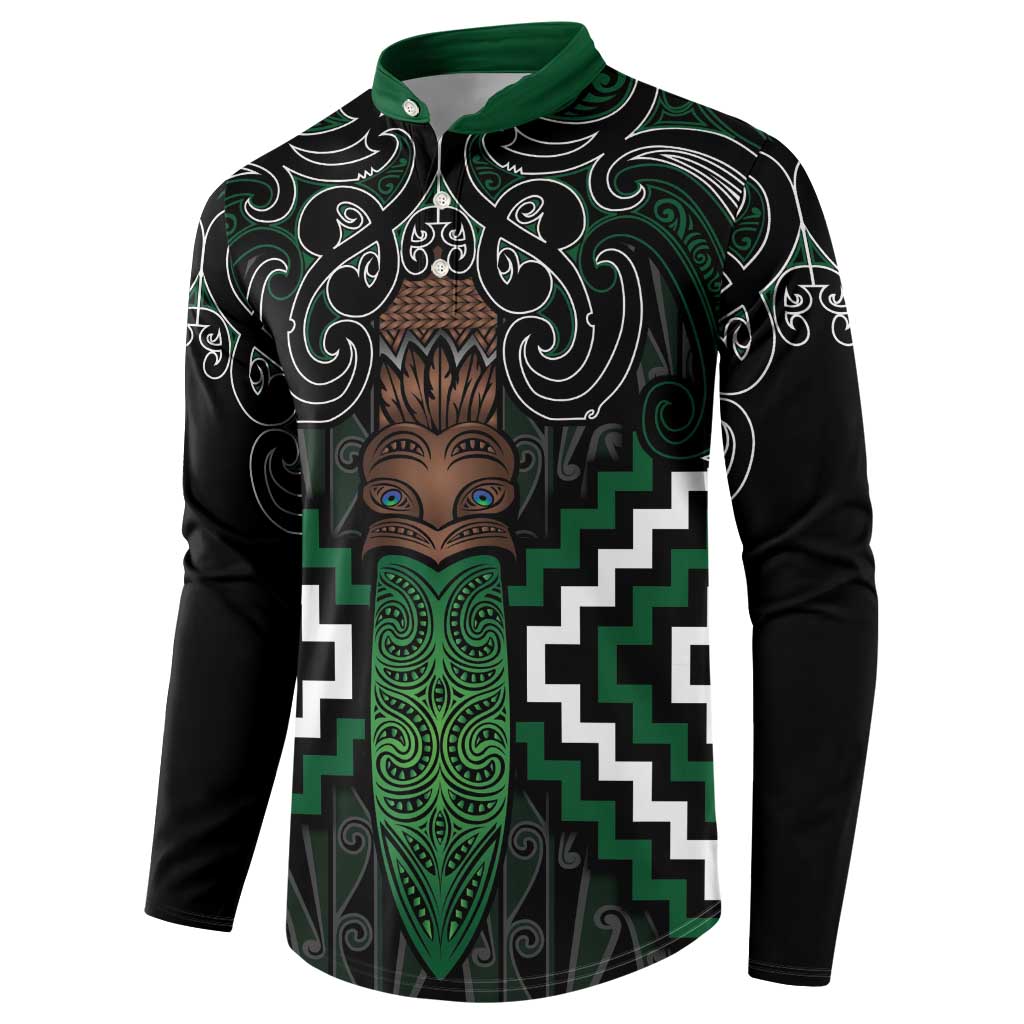 Maori Taiaha Pounamu Whakairo Personalized Button Sweatshirt Jade Poutama Motifs LT7 - Polynesian Pride