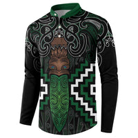 Maori Taiaha Pounamu Whakairo Personalized Button Sweatshirt Jade Poutama Motifs LT7 - Polynesian Pride