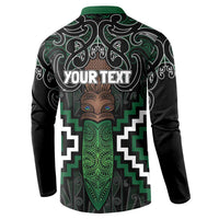 Maori Taiaha Pounamu Whakairo Personalized Button Sweatshirt Jade Poutama Motifs LT7 - Polynesian Pride