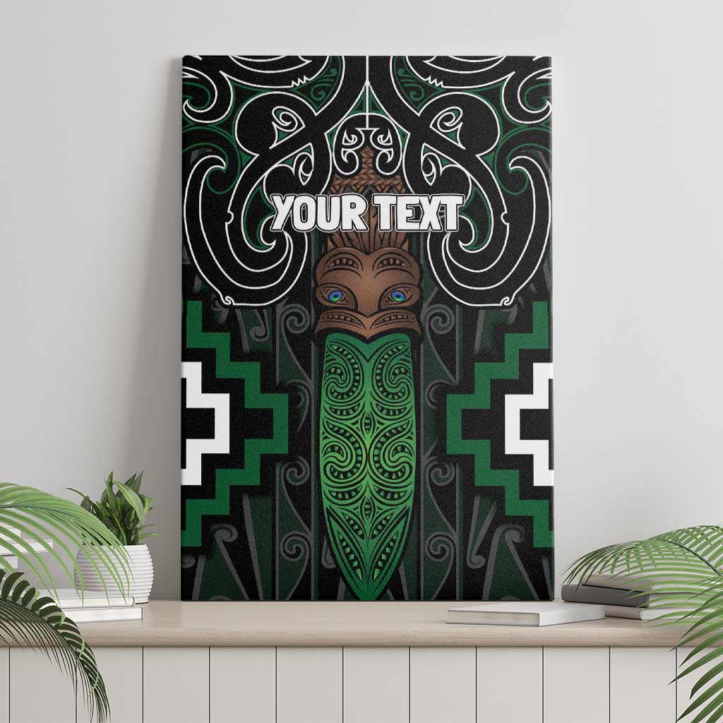 Maori Taiaha Pounamu Whakairo Personalized Canvas Wall Art Jade Poutama Motifs LT7 - Polynesian Pride