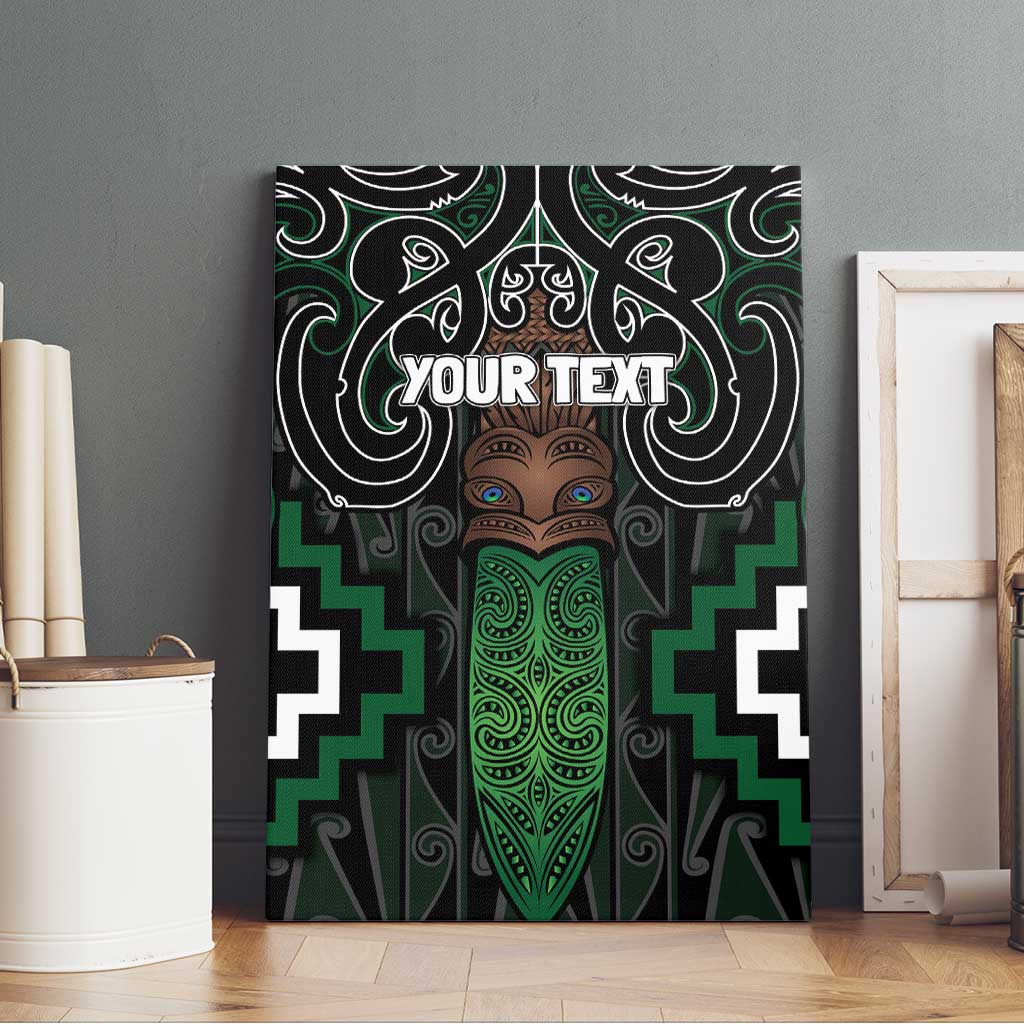 Maori Taiaha Pounamu Whakairo Personalized Canvas Wall Art Jade Poutama Motifs LT7 - Polynesian Pride