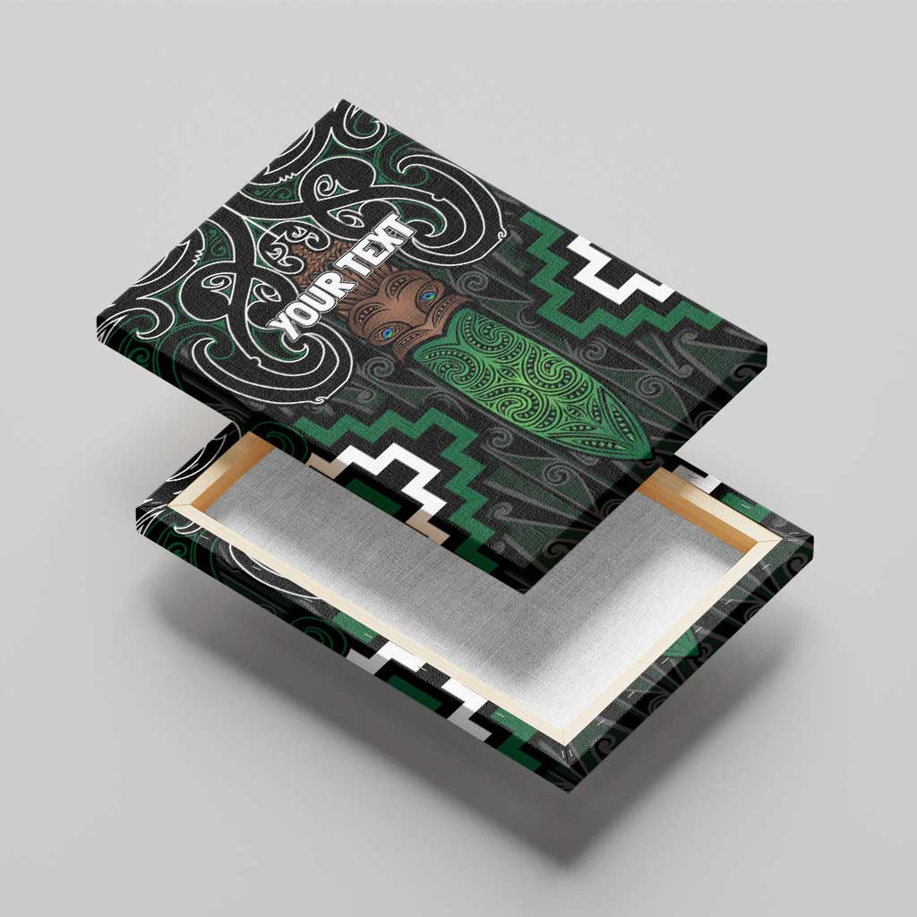 Maori Taiaha Pounamu Whakairo Personalized Canvas Wall Art Jade Poutama Motifs LT7 - Polynesian Pride