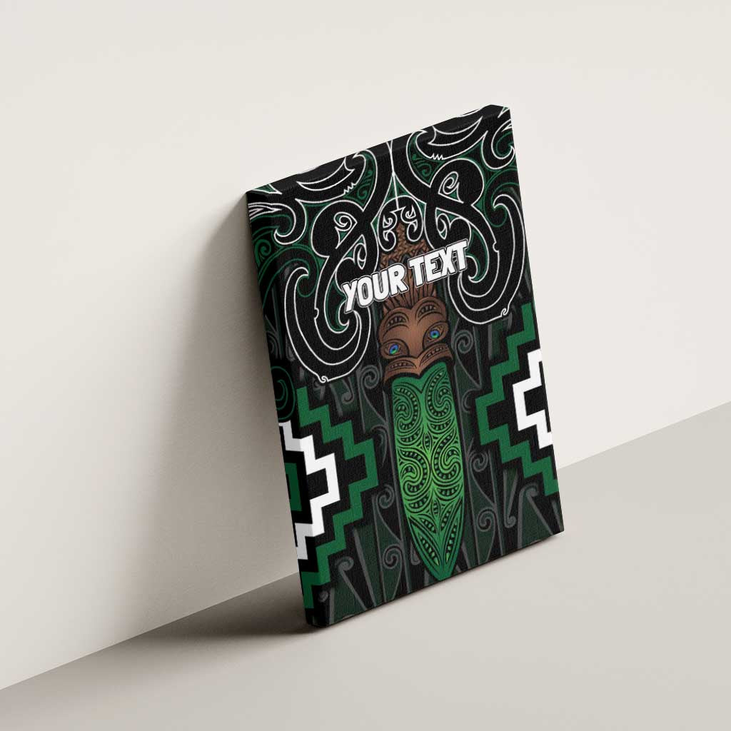 Maori Taiaha Pounamu Whakairo Personalized Canvas Wall Art Jade Poutama Motifs LT7 - Polynesian Pride