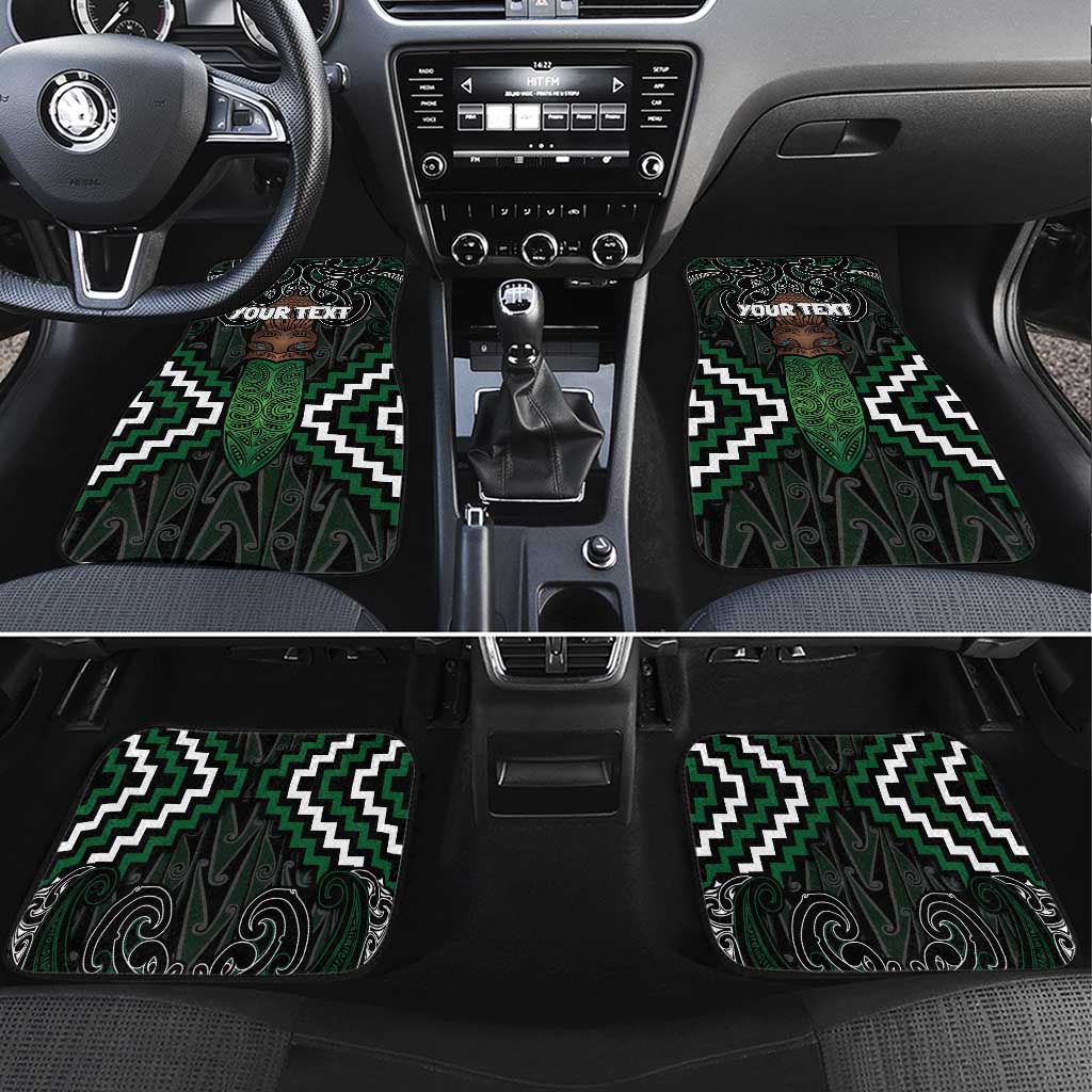 Maori Taiaha Pounamu Whakairo Personalized Car Mats Jade Poutama Motifs LT7 Set 4pcs Jade - Polynesian Pride